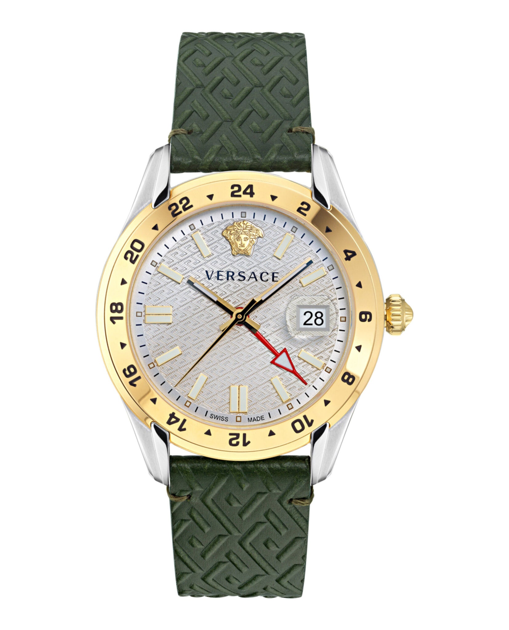 Часы Greca Time GMT Versace, зеленый/двухцветный/серебристый
Часы Greca Time GMT Versace, зеленый/двухцветный/серебристый