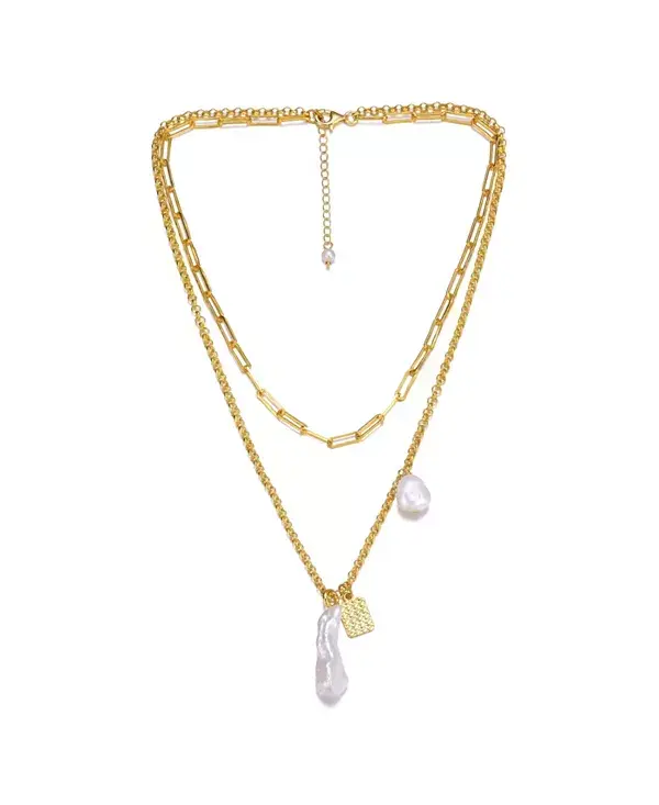 Многослойное ожерелье из стерлингового серебра 14 карат с настоящим пресноводным жемчугом и клешней лобстера Genevive, gold
Многослойное ожерелье из стерлингового серебра 14 карат с настоящим пресноводным жемчугом и клешней лобстера Genevive, gold