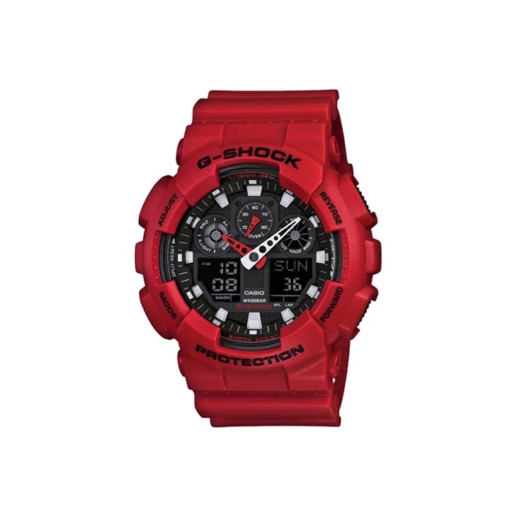 Часы Casio G-Shock Analog-Digital GA-100 Series, арт.GA-100B-4A, красный/черный
Часы Casio G-Shock Analog-Digital GA-100 Series, арт.GA-100B-4A, красный/черный