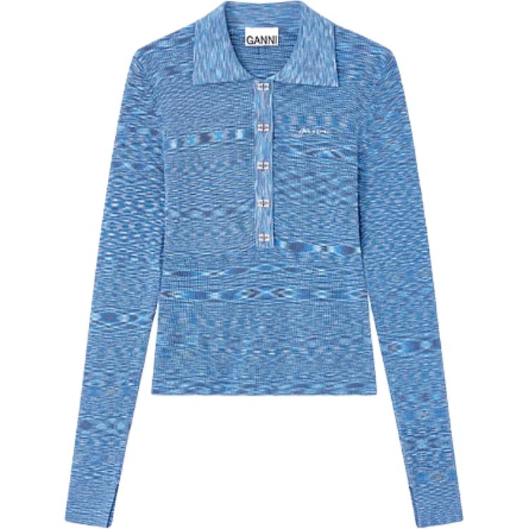 Вязаная поло GANNI, синий
Вязаная поло GANNI, синий