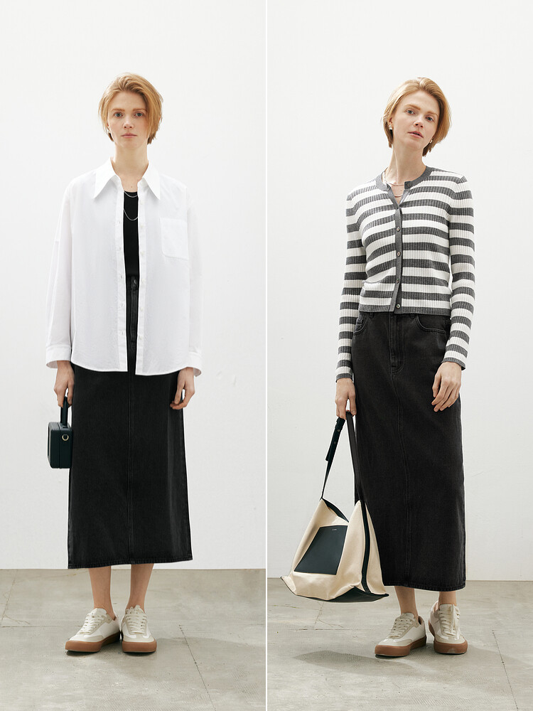 Классическая джинсовая юбка Mai Meng, серый
Классическая джинсовая юбка Mai Meng, серый