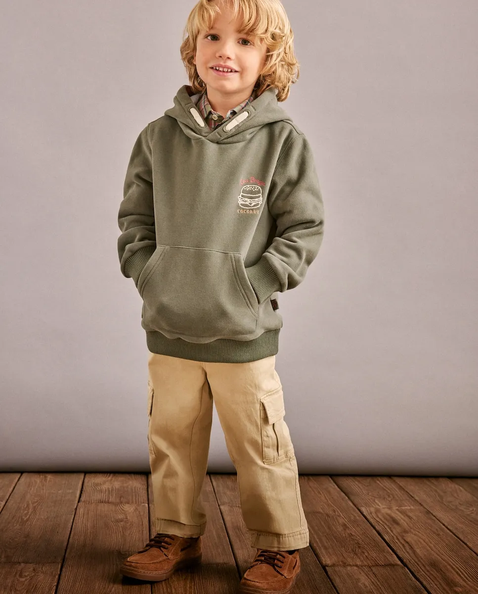 Худи с капюшоном из ткани оксфорд с карманом кенгуру и детским фантазийным принтом Coconut El Corte Inglés, хаки
Худи с капюшоном из ткани оксфорд с карманом кенгуру и детским фантазийным принтом Coconut El Corte Inglés, хаки