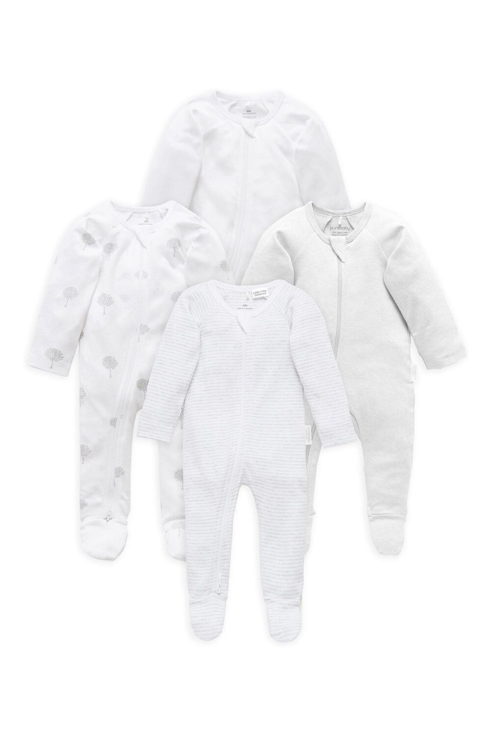 Комплект из 4 комбинезонов на молнии Purebaby, серый
Комплект из 4 комбинезонов на молнии Purebaby, серый