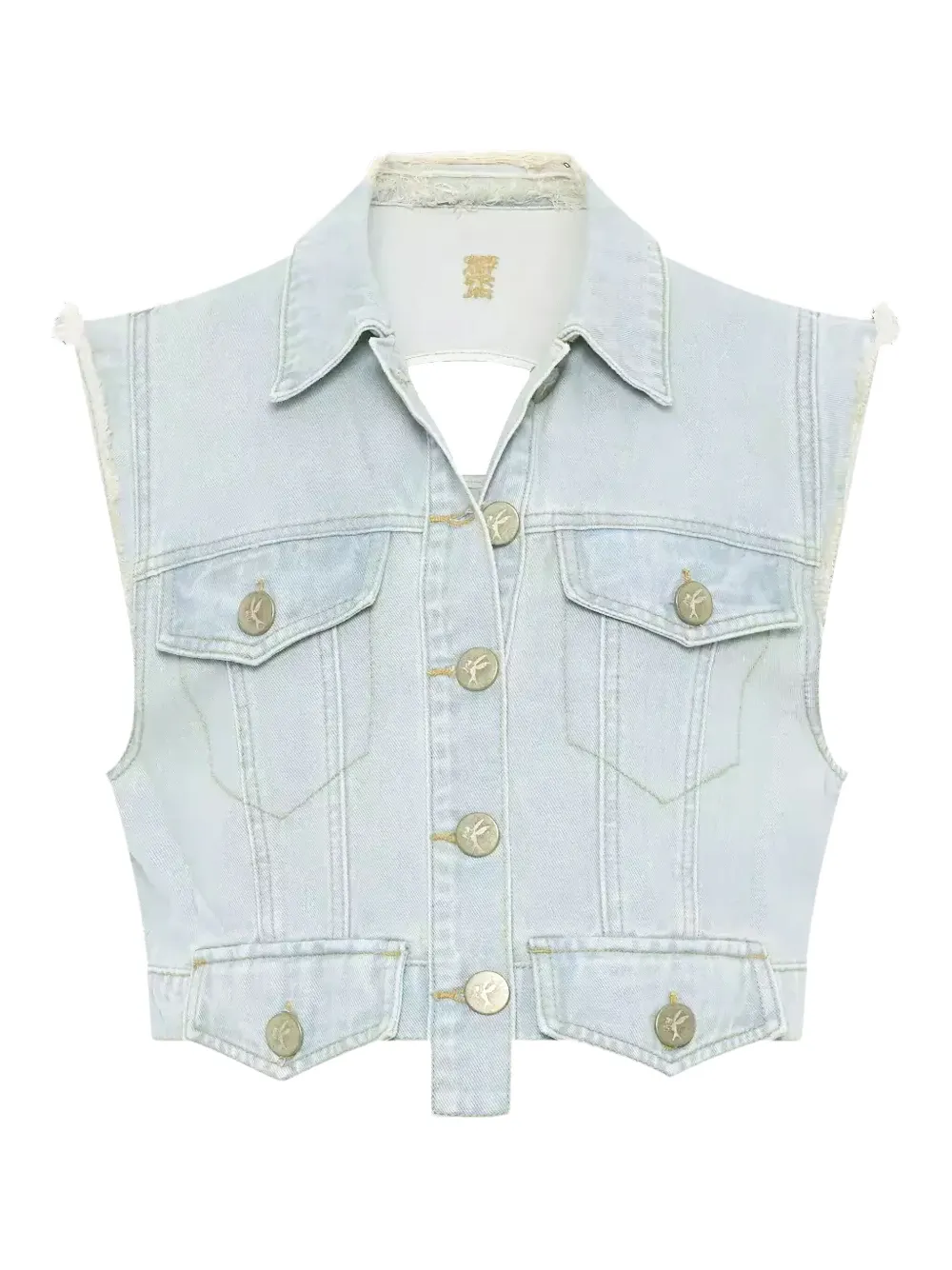 Джинсовый жилет с застежкой на пуговицы и логотипом One Teaspoon, синий
Джинсовый жилет с застежкой на пуговицы и логотипом One Teaspoon, синий