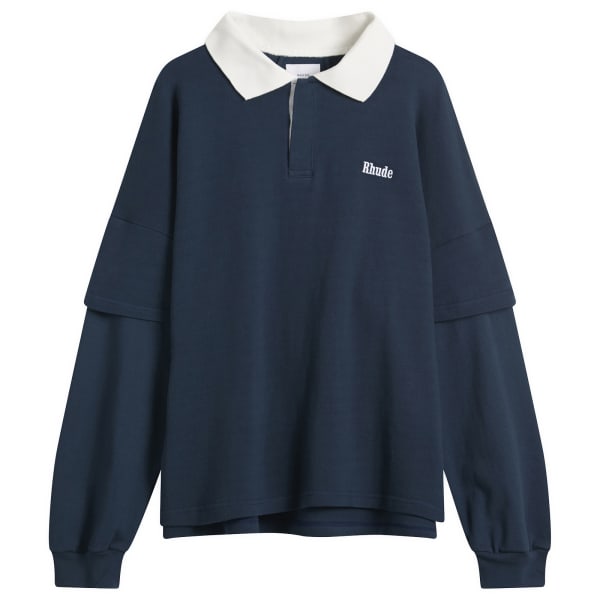 Полосатая многослойная поло-рубашка с длинными рукавами из пике Rhude, темно-темно-синий / белый
Полосатая многослойная поло-рубашка с длинными рукавами из пике Rhude, темно-темно-синий / белый