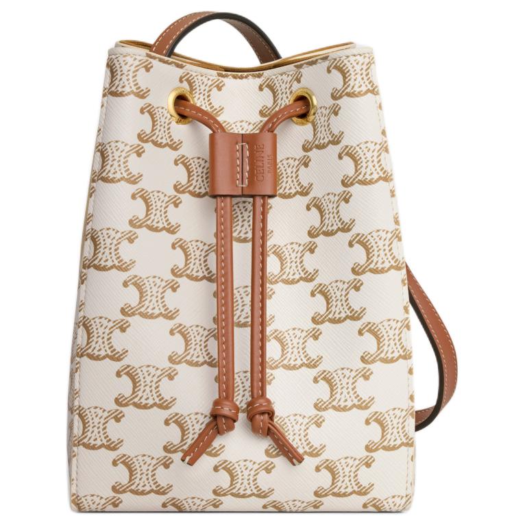 CELINE Миниатюрная женская сумка-кроссбоди с кожаными вставками бело-коричневого цвета
CELINE Миниатюрная женская сумка-кроссбоди с кожаными вставками бело-коричневого цвета