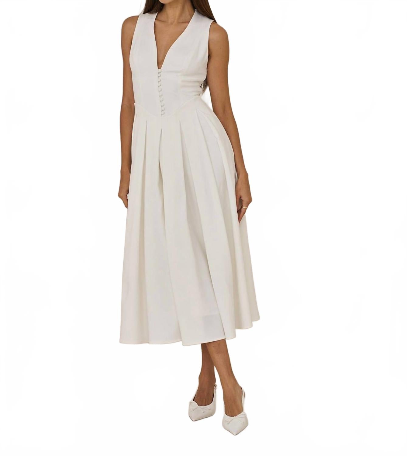 Белое платье миди с застежкой на пуговицах спереди Evenuel
Белое платье миди с застежкой на пуговицах спереди Evenuel