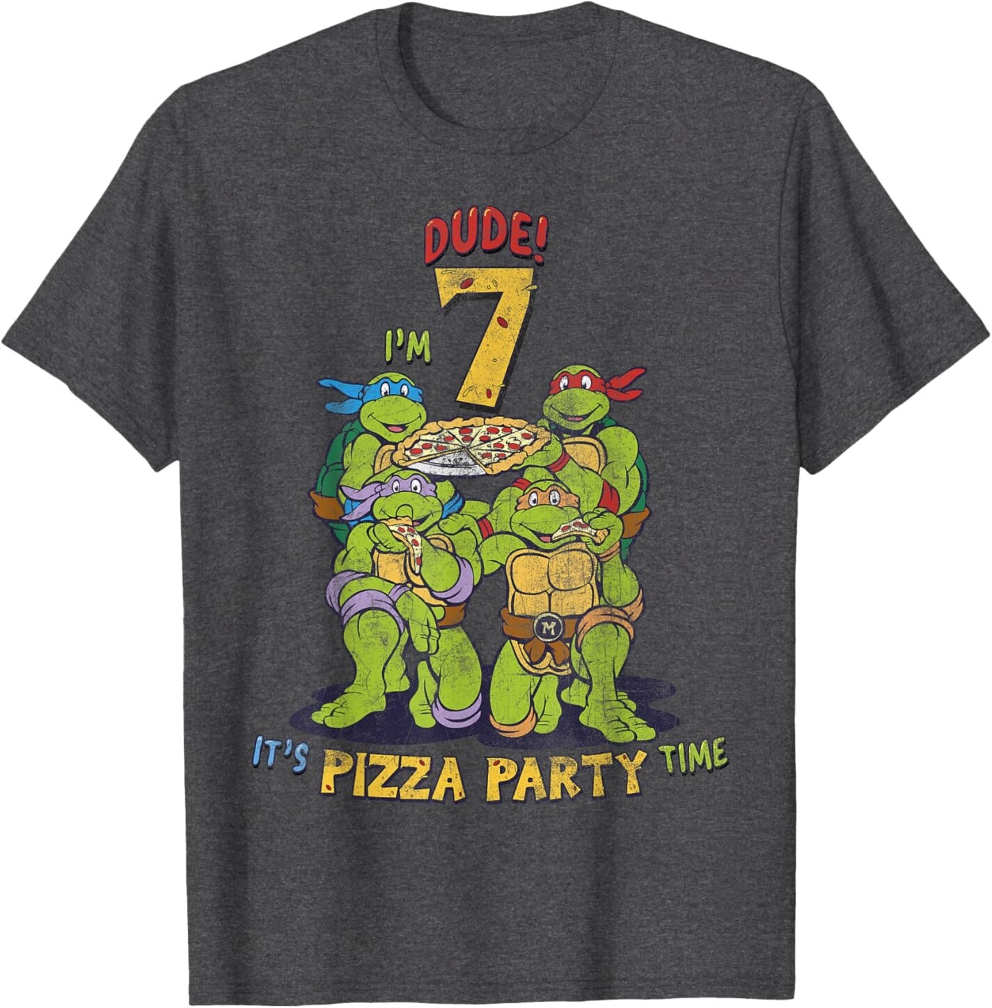 Мужская футболка Teenage Mutant Ninja Turtles I'm 7 Dude Pizza Birthday Party, темно-серый вереск
Мужская футболка Teenage Mutant Ninja Turtles I'm 7 Dude Pizza Birthday Party, темно-серый вереск