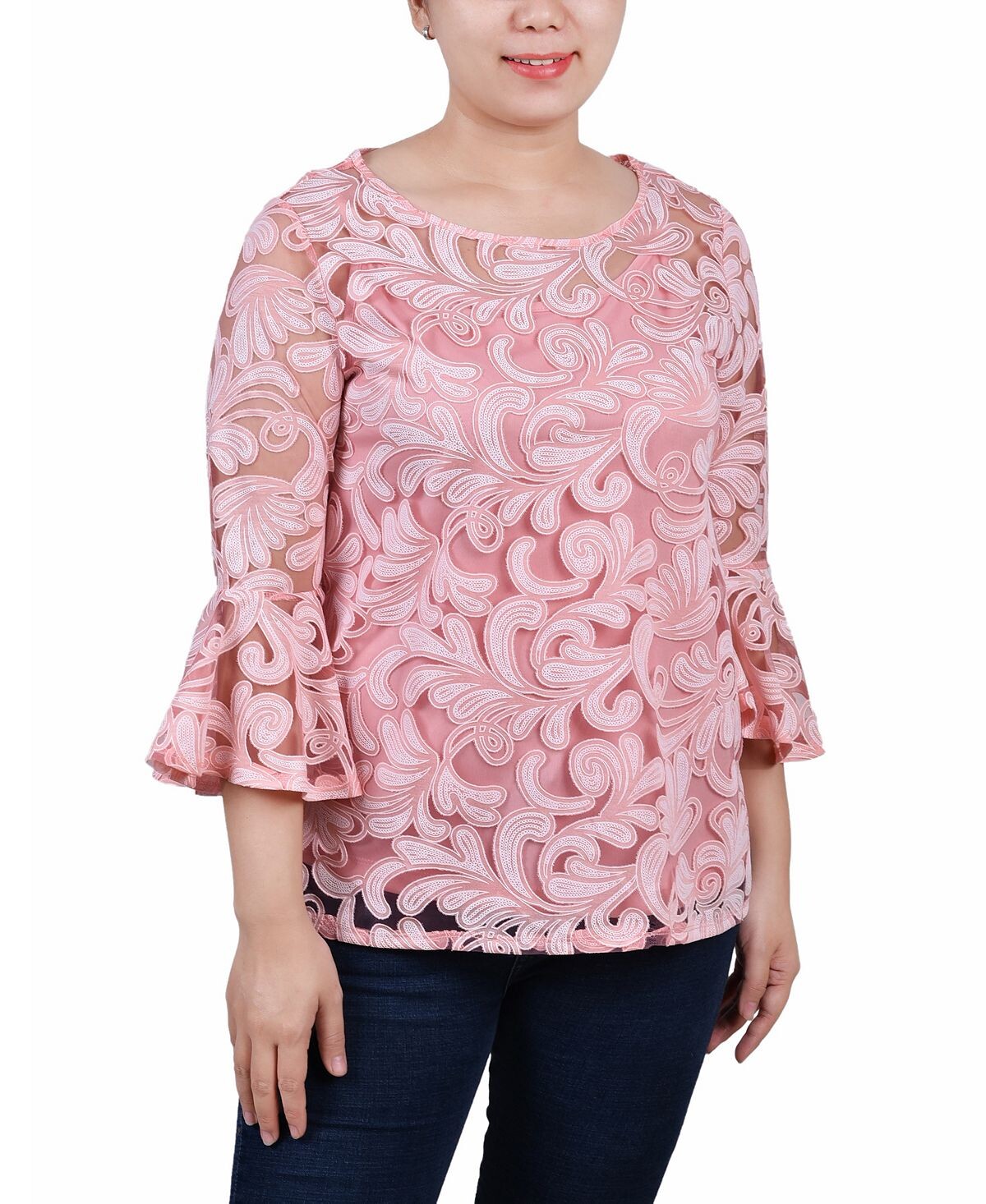 Женская блуза с расклешенными рукавами и однотонная майка NY Collection, мульти
Женская блуза с расклешенными рукавами и однотонная майка NY Collection, мульти