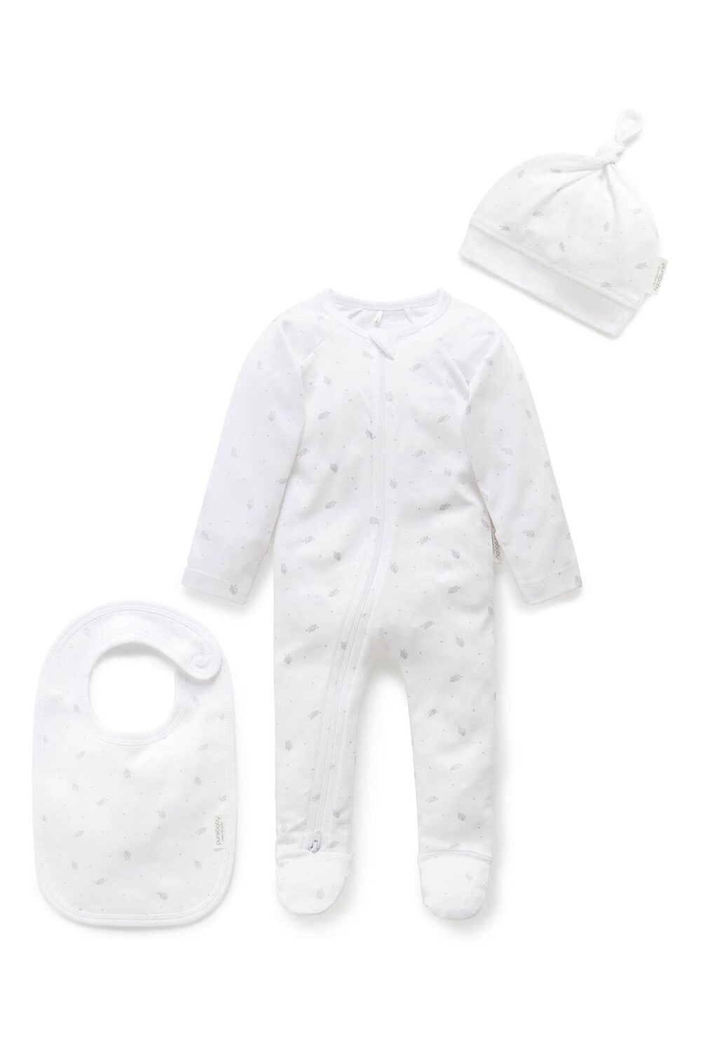 Детский комплект из трех предметов шапочка и комбинезон Purebaby, серый
Детский комплект из трех предметов шапочка и комбинезон Purebaby, серый