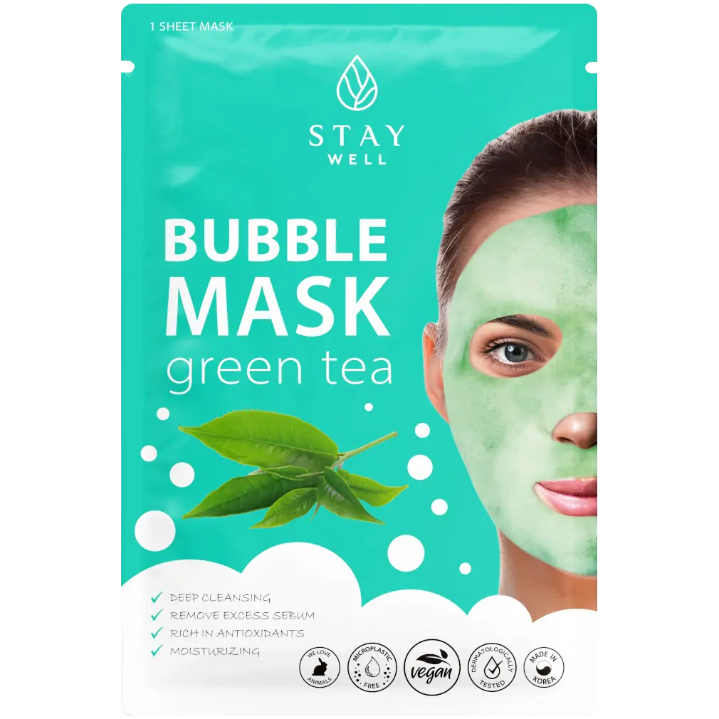 Stay Well Bubble Mask Green Tea успокаивающая маска для лица, 1 шт.
Stay Well Bubble Mask Green Tea успокаивающая маска для лица, 1 шт.