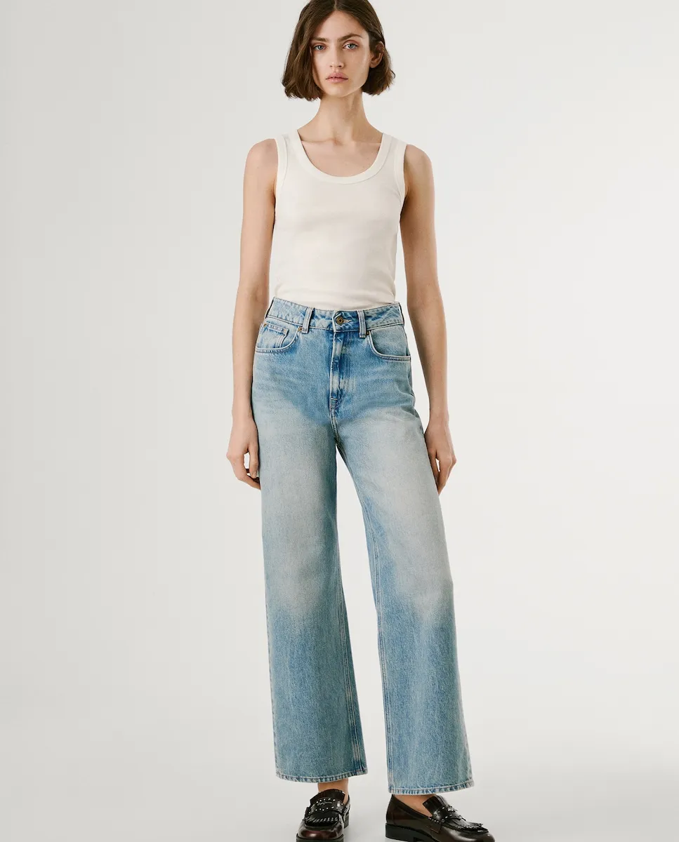 Женские джинсы с завышенной талией и эффектом потертости Pepe Jeans, синий
Женские джинсы с завышенной талией и эффектом потертости Pepe Jeans, синий