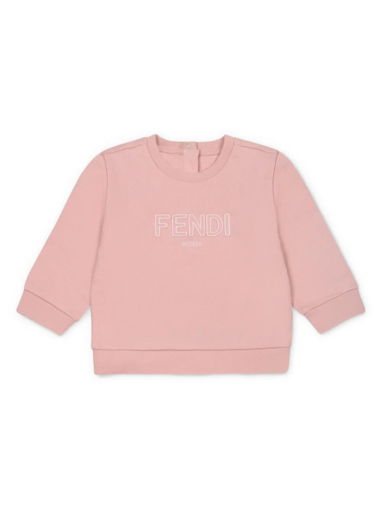 Свитер с вышитым логотипом Fendi Kids, розовый 
Свитер с вышитым логотипом Fendi Kids, розовый