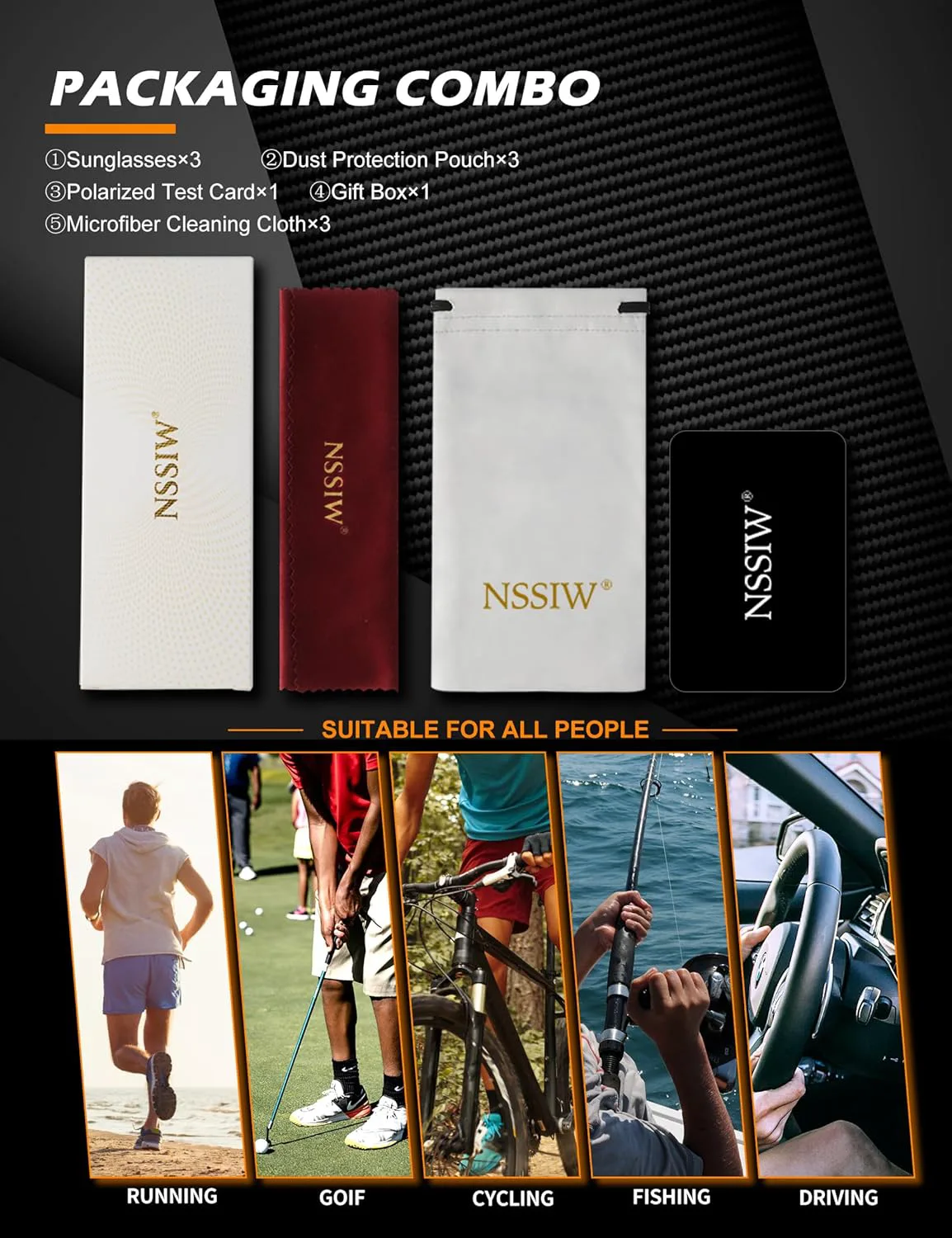Солнцезащитные очки NSSIW для мужчин, поляризованные: классические солнцезащитные очки с защитой UV400 для вождения, рыбалки, гольфа, Black+dark Blue+red
Солнцезащитные очки NSSIW для мужчин, поляризованные: классические солнцезащитные очки с защитой UV400 для вождения, рыбалки, гольфа, Black+dark Blue+red