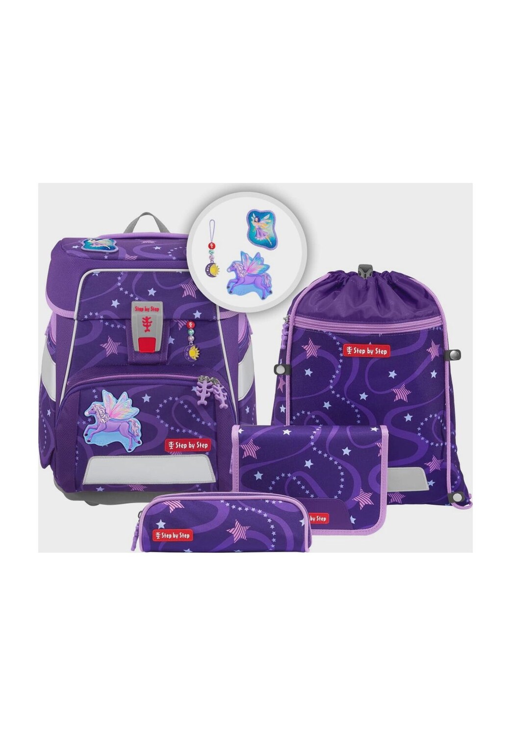 Набор школьных сумок Космос, 5 штук Step by Step, цвет Lila Pegasus Emily
Набор школьных сумок Космос, 5 штук Step by Step, цвет Lila Pegasus Emily