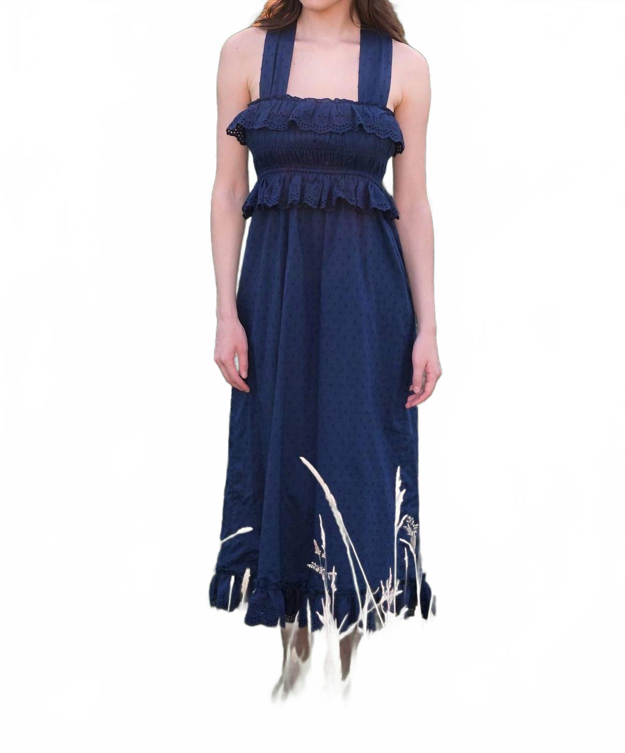 Элли Хлопковое ажурное платье-сарафан в темно-синем цвете Neve & Noor
Элли Хлопковое ажурное платье-сарафан в темно-синем цвете Neve & Noor