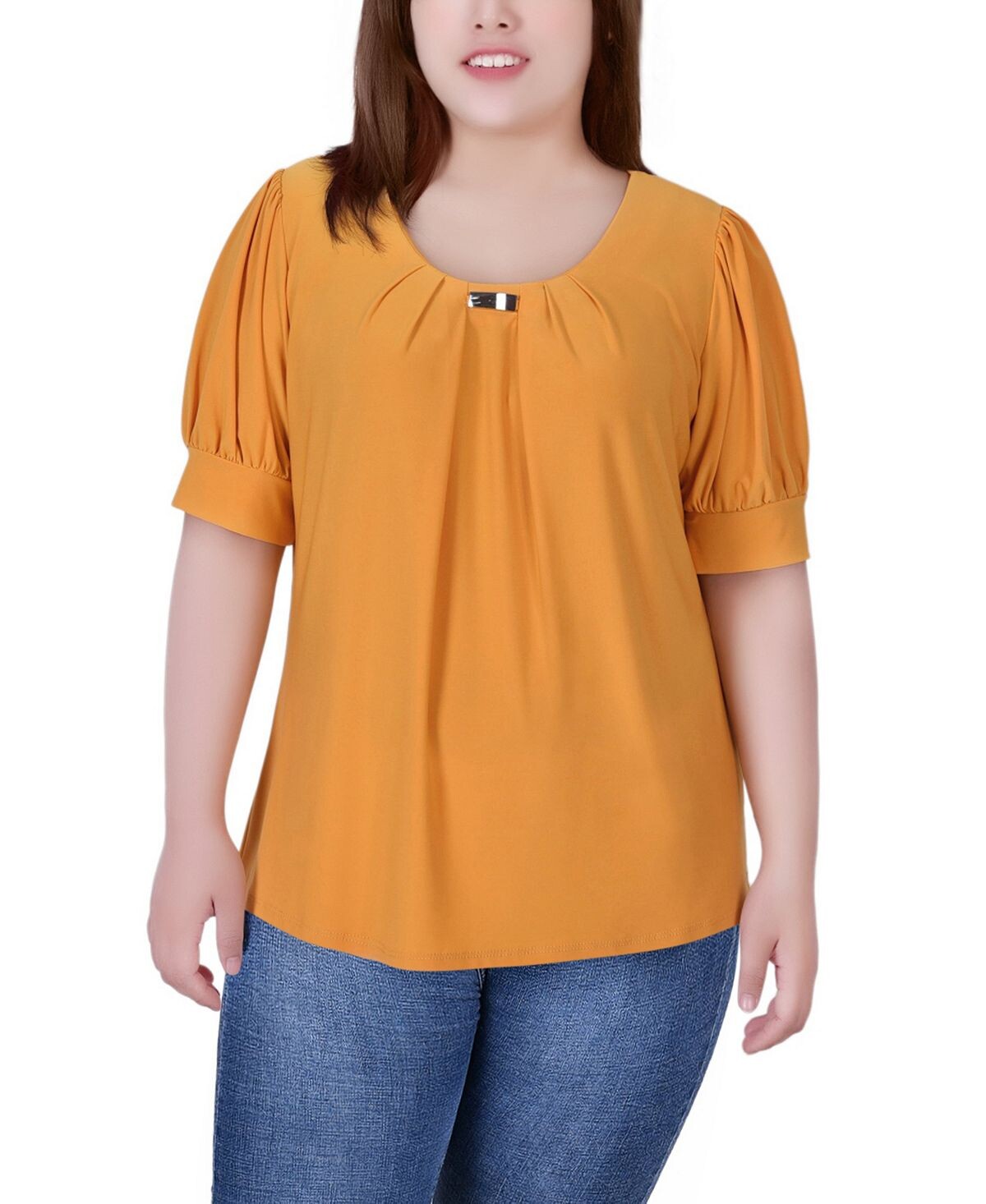 Плюс размер топ с короткими рукавами-фонариками и фурнитурой NY Collection, мульти
Плюс размер топ с короткими рукавами-фонариками и фурнитурой NY Collection, мульти