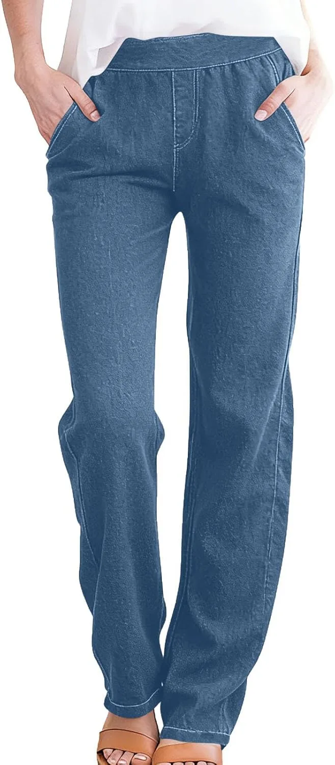 Женские джинсы Loose Fit Casual Stretchy Straight Leg с эластичным поясом
Женские джинсы Loose Fit Casual Stretchy Straight Leg с эластичным поясом