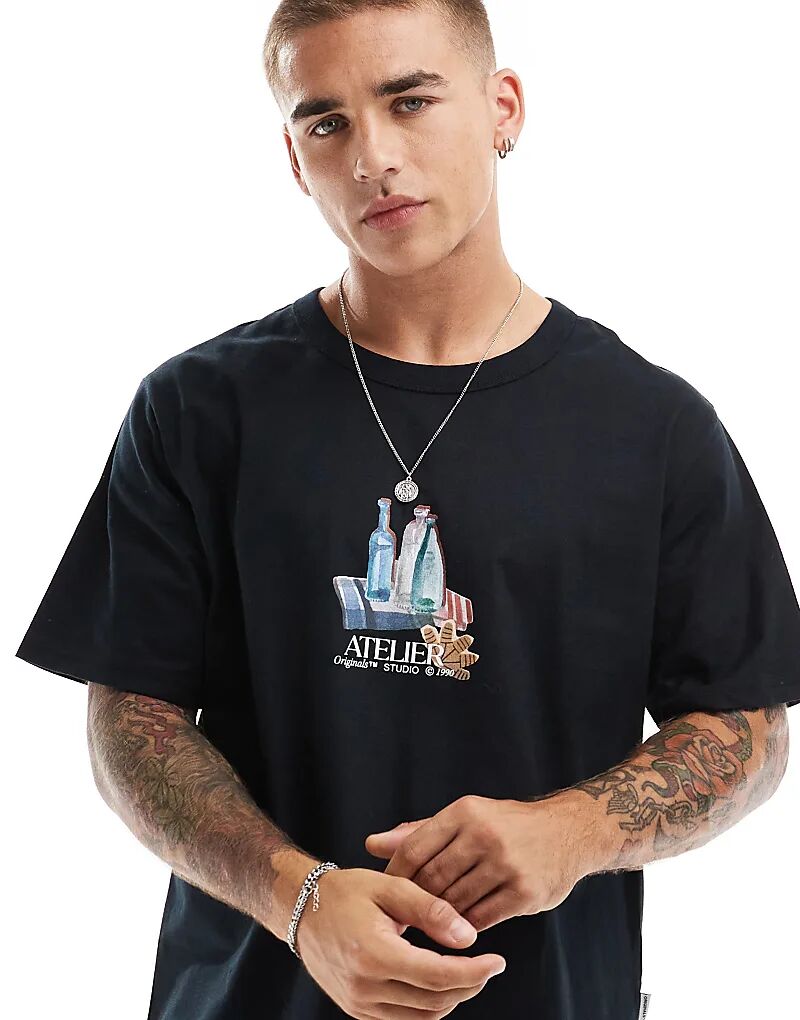Jack & Jones – Футболка oversize черного цвета с принтом на груди
Jack & Jones – Футболка oversize черного цвета с принтом на груди