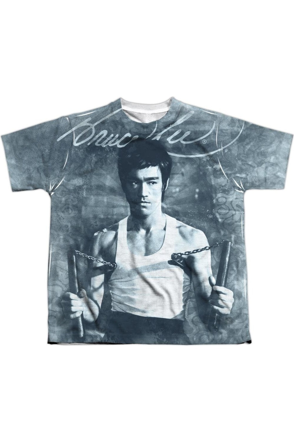 Футболка с коротким рукавом для детей Bruce Lee с нунчаками Gildan, белый 
Футболка с коротким рукавом для детей Bruce Lee с нунчаками Gildan, белый