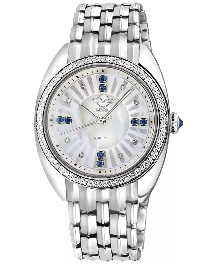 Женские часы Palermo Swiss Quartz с серебристым корпусом из нержавеющей стали, 35 мм GV2 by Gevril, Белый, Женские часы Palermo Swiss Quartz с серебристым корпусом из нержавеющей стали, 35 мм GV2 by Gevril
Женские часы Palermo Swiss Quartz с серебристым корпусом из нержавеющей стали, 35 мм GV2 by Gevril, Белый, Женские часы Palermo Swiss Quartz с серебристым корпусом из нержавеющей стали, 35 мм GV2 by Gevril