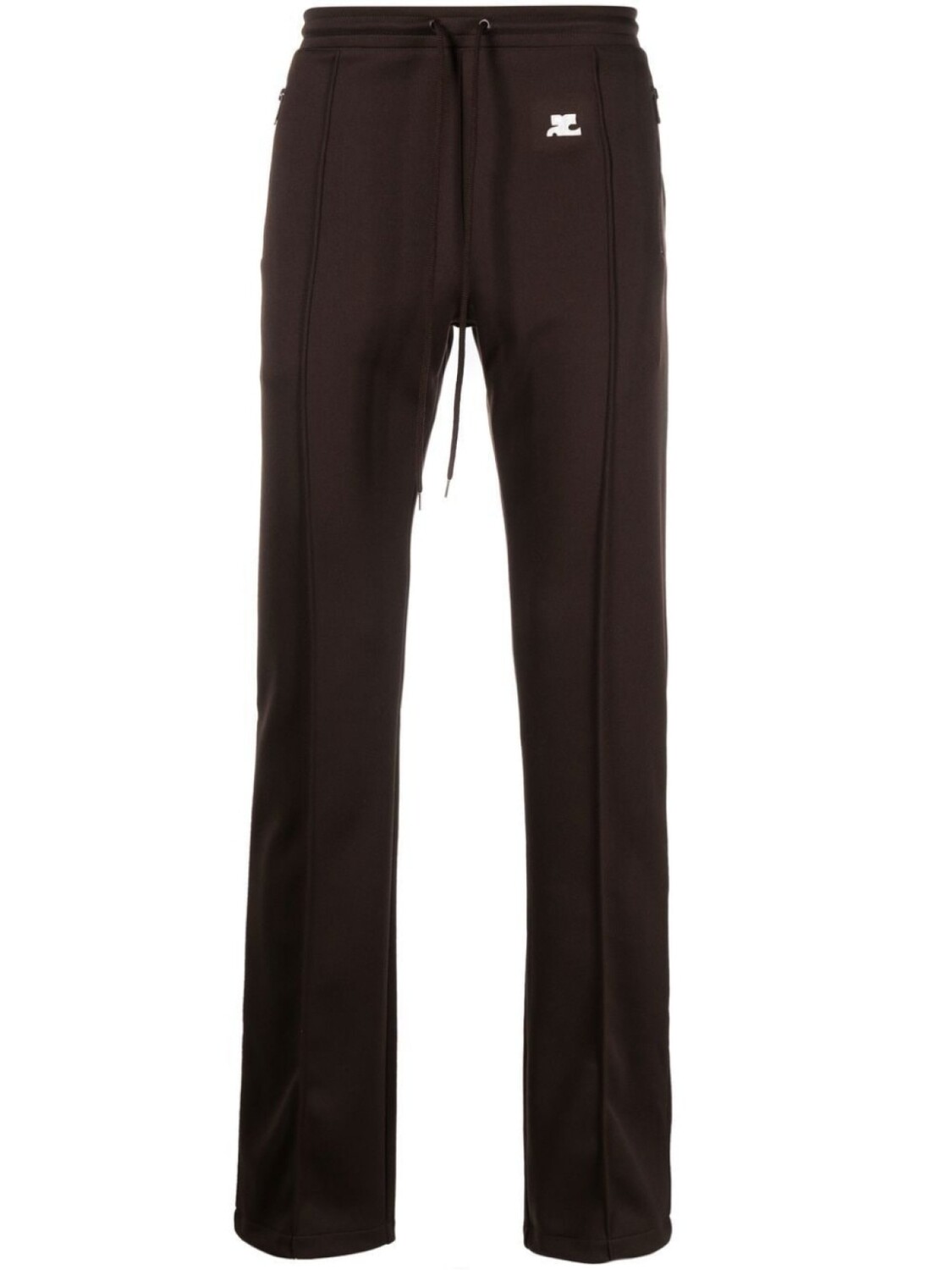 Courrèges брюки с нашивкой-логотипом, коричневый 
Courrèges брюки с нашивкой-логотипом, коричневый