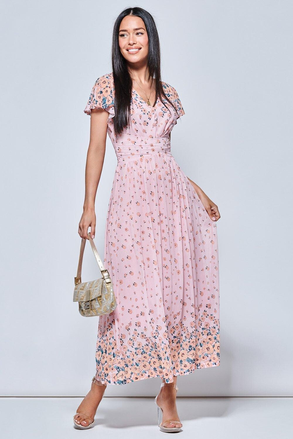 Платье макси из сетки с зеркальным цветочным принтом Jolie Moi, розовый
Платье макси из сетки с зеркальным цветочным принтом Jolie Moi, розовый