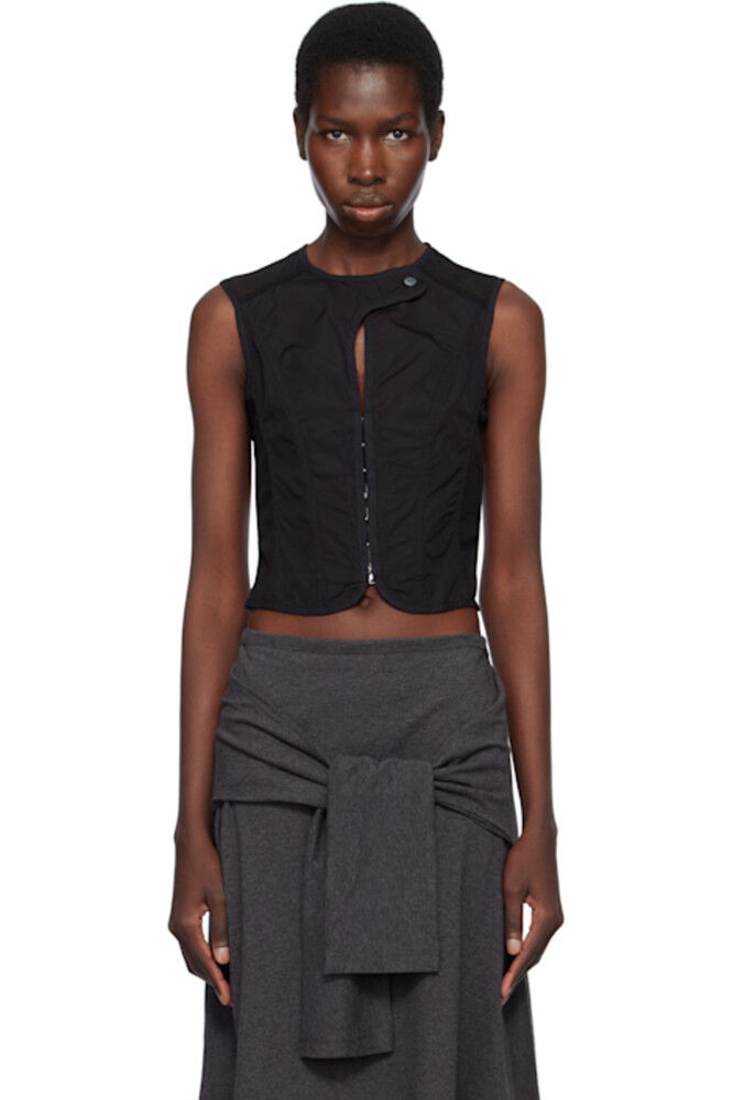 Черный поплиновый корсетный жилет OUR LEGACY 
Черный поплиновый корсетный жилет OUR LEGACY