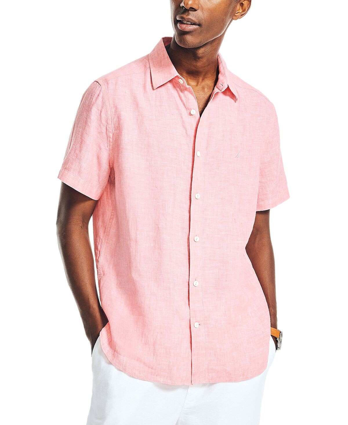 Мужская однотонная льняная рубашка классического кроя с короткими рукавами Nautica, мульти
Мужская однотонная льняная рубашка классического кроя с короткими рукавами Nautica, мульти