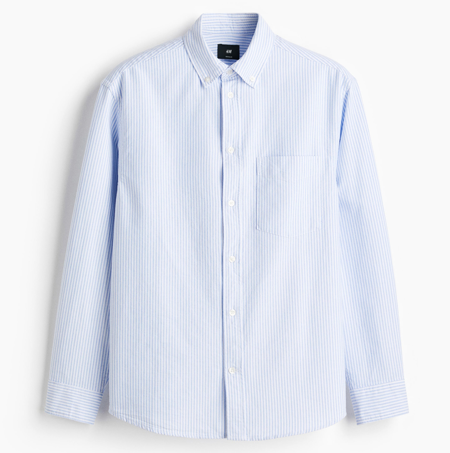 Рубашка H&M Regular Fit Oxford, голубой/полоска
Рубашка H&M Regular Fit Oxford, голубой/полоска