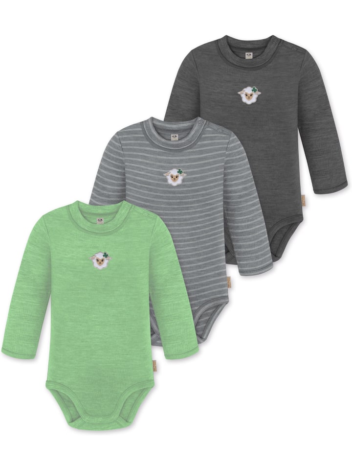 Normani Outdoor Sports Набор из 3 детских боди с длинными рукавами из мериносовой шерсти "Туай" в антрацитово-серо-зеленом цвете
Normani Outdoor Sports Набор из 3 детских боди с длинными рукавами из мериносовой шерсти "Туай" в антрацитово-серо-зеленом цвете