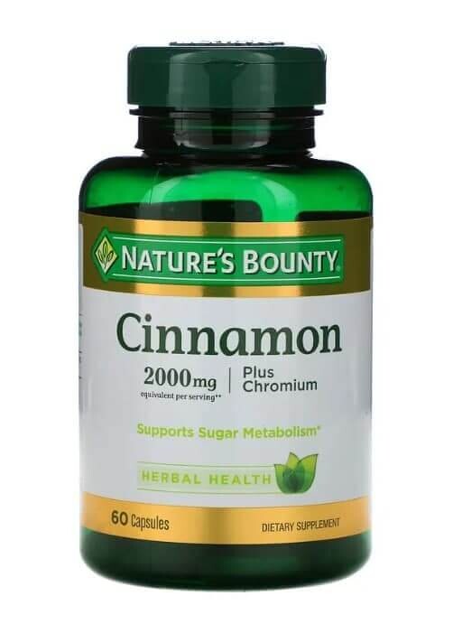 Корица плюс хром, Nature's Bounty, 1000 мг, 60 капсул
Корица плюс хром, Nature's Bounty, 1000 мг, 60 капсул