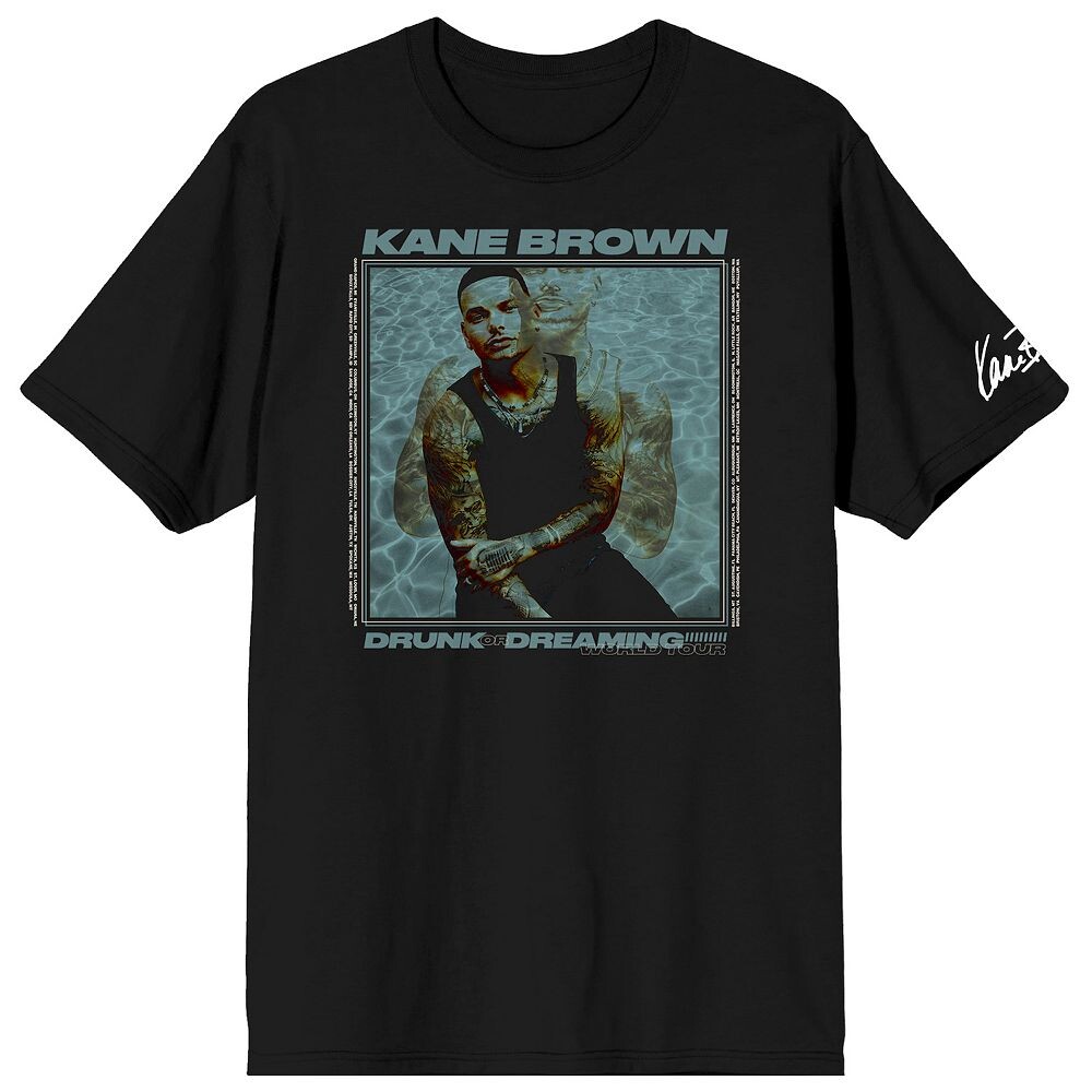 Мужская футболка с короткими рукавами и рисунком Kane Brown Drunk Or Dreaming Licensed Character, черный 
Мужская футболка с короткими рукавами и рисунком Kane Brown Drunk Or Dreaming Licensed Character, черный