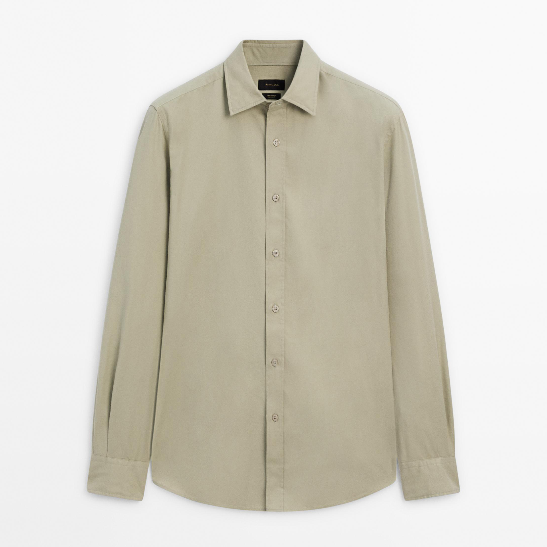 Рубашка из 100% хлопка, облегающая, из твила Massimo Dutti, бледно-зеленый
Рубашка из 100% хлопка, облегающая, из твила Massimo Dutti, бледно-зеленый
