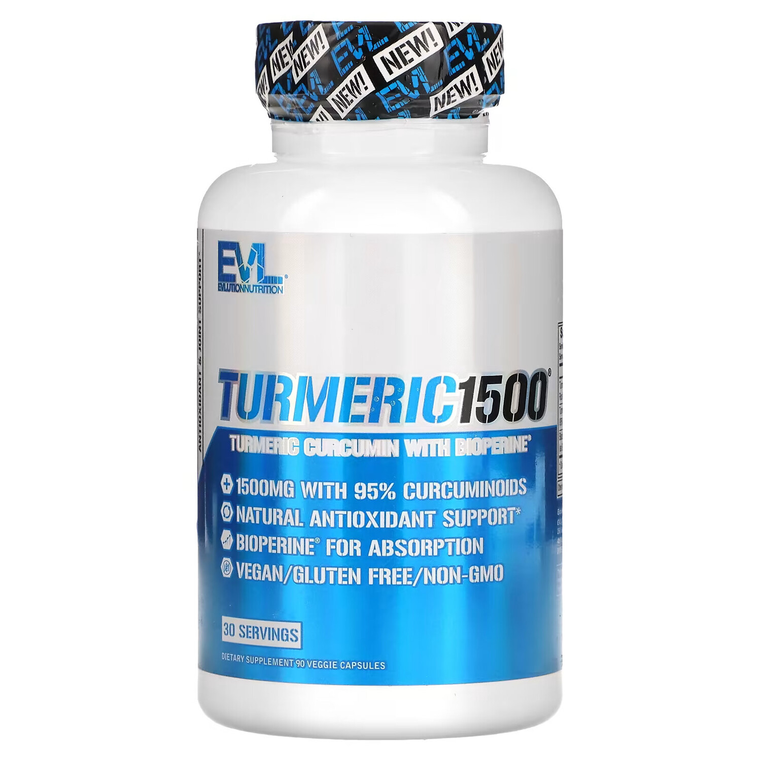 EVLution Nutrition, Turmeric1500, 90 веганских капсул
EVLution Nutrition, Turmeric1500, 90 веганских капсул