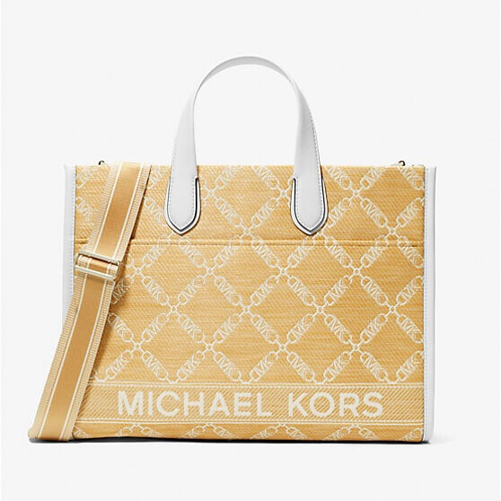 Сумка-тоут Michael Michael Kors Gigi Large Empire Logo Jacquard Straw, желтый/белый
Сумка-тоут Michael Michael Kors Gigi Large Empire Logo Jacquard Straw, желтый/белый