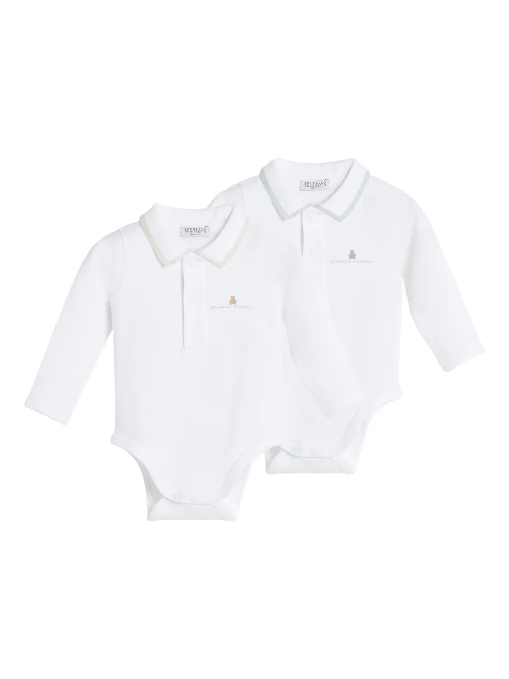 Комплект из двух боди с воротником поло Brunello Cucinelli Kids, белый
Комплект из двух боди с воротником поло Brunello Cucinelli Kids, белый