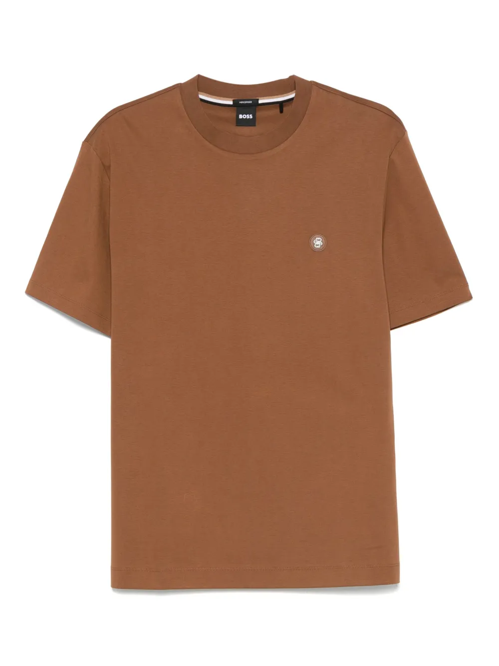 Хлопковая футболка с логотипом BOSS, коричневый
Хлопковая футболка с логотипом BOSS, коричневый