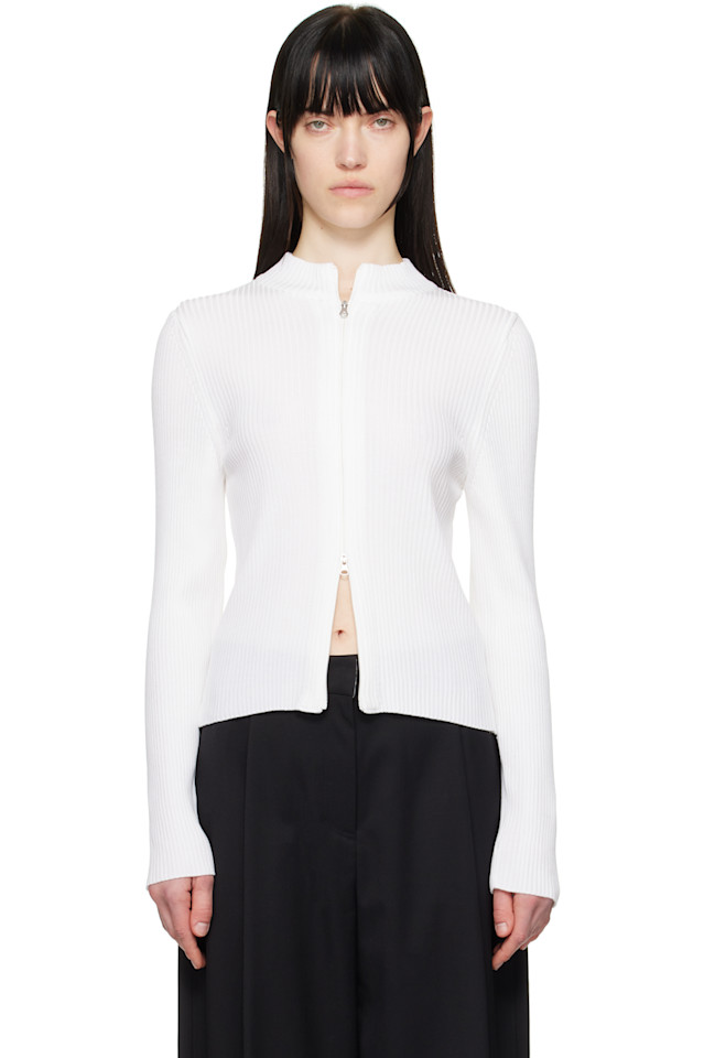 Кардиган с рельефной резинкой и воротником-стойкой Amomento, белый
Кардиган с рельефной резинкой и воротником-стойкой Amomento, белый