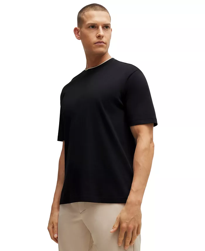 Мужская футболка с логотипом на воротнике свободного кроя Hugo Boss, черный
Мужская футболка с логотипом на воротнике свободного кроя Hugo Boss, черный