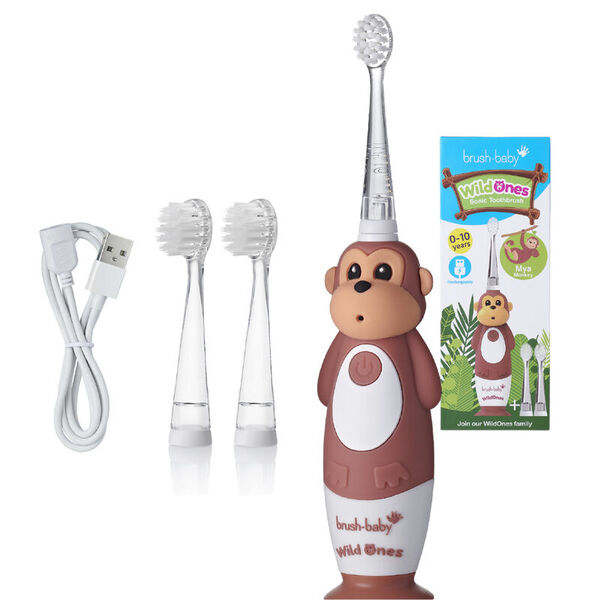 Звуковая зубная щетка для детей 0-10л Обезьянка, 1 шт. Brush-Baby Wildones rechargeable toothbrush
Звуковая зубная щетка для детей 0-10л Обезьянка, 1 шт. Brush-Baby Wildones rechargeable toothbrush