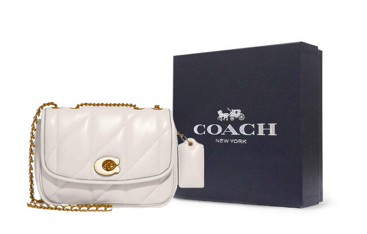 COACH Маленькая квадратная сумочка через плечо из кожи наппа для женщин белая
COACH Маленькая квадратная сумочка через плечо из кожи наппа для женщин белая