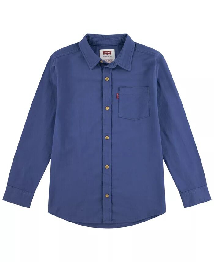 Рубашка из тканого материала с длинными рукавами для больших мальчиков Levi'S, белый 
Рубашка из тканого материала с длинными рукавами для больших мальчиков Levi'S, белый