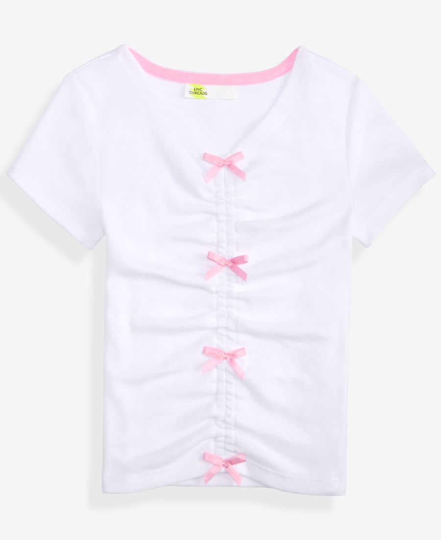 Детский топ с V-образным вырезом и присборенным бантом (5-20 лет) Epic Threads, Bright White
Детский топ с V-образным вырезом и присборенным бантом (5-20 лет) Epic Threads, Bright White
