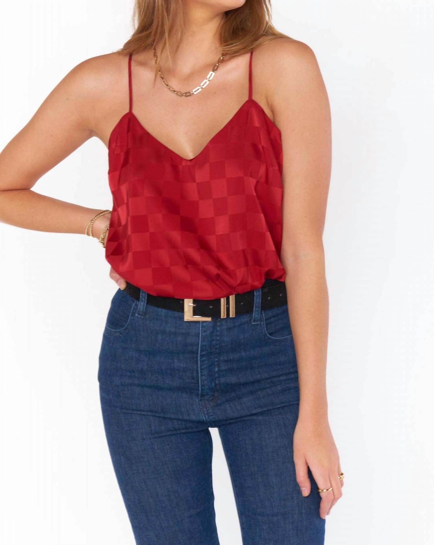 Топ Spotlight в красную клетку из сатина Show Me Your Mumu
Топ Spotlight в красную клетку из сатина Show Me Your Mumu