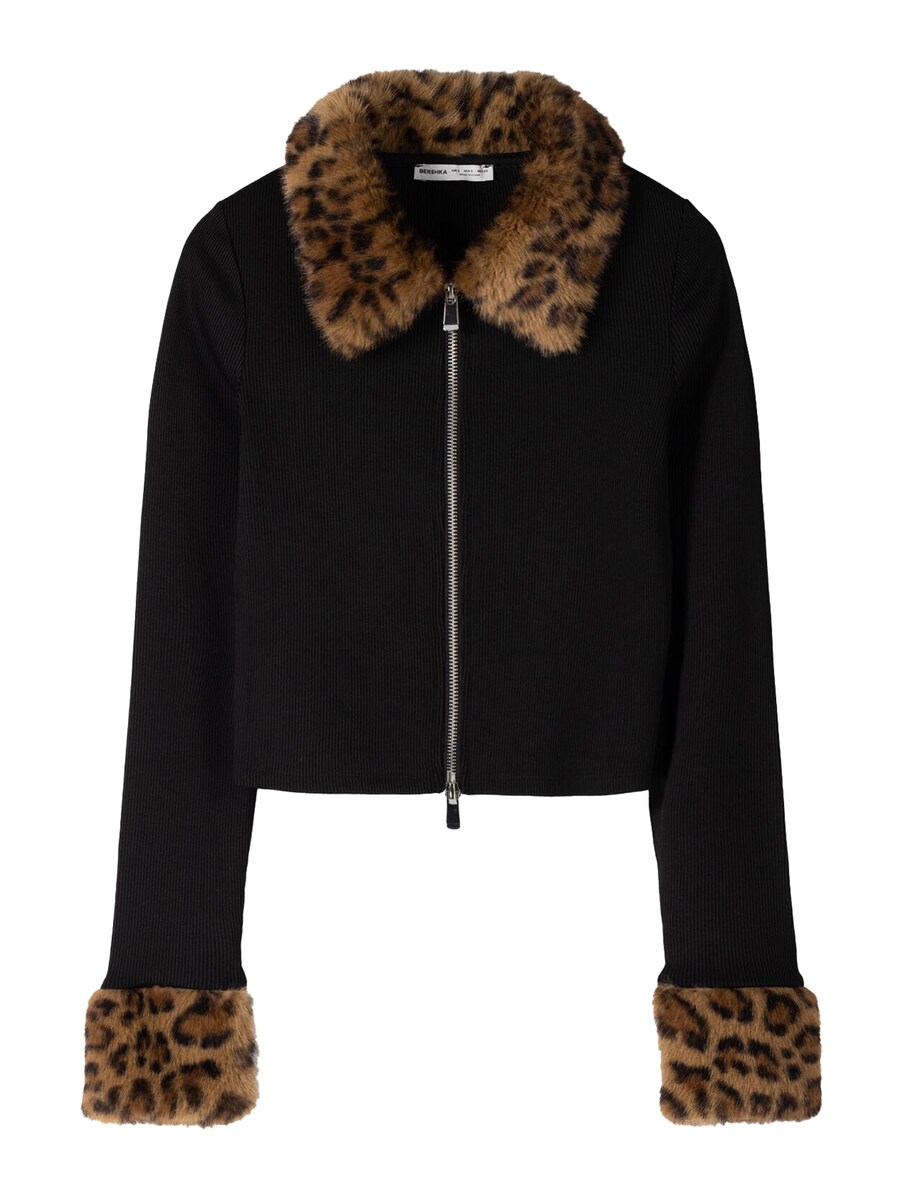 Вязаный кардиган Bershka, черный
Вязаный кардиган Bershka, черный