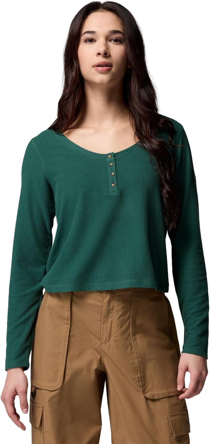 Columbia Women's Brea Falls Grid Henley Long Sleeve, Rain Forest
Columbia Women's Brea Falls Grid Henley Long Sleeve, Rain Forest