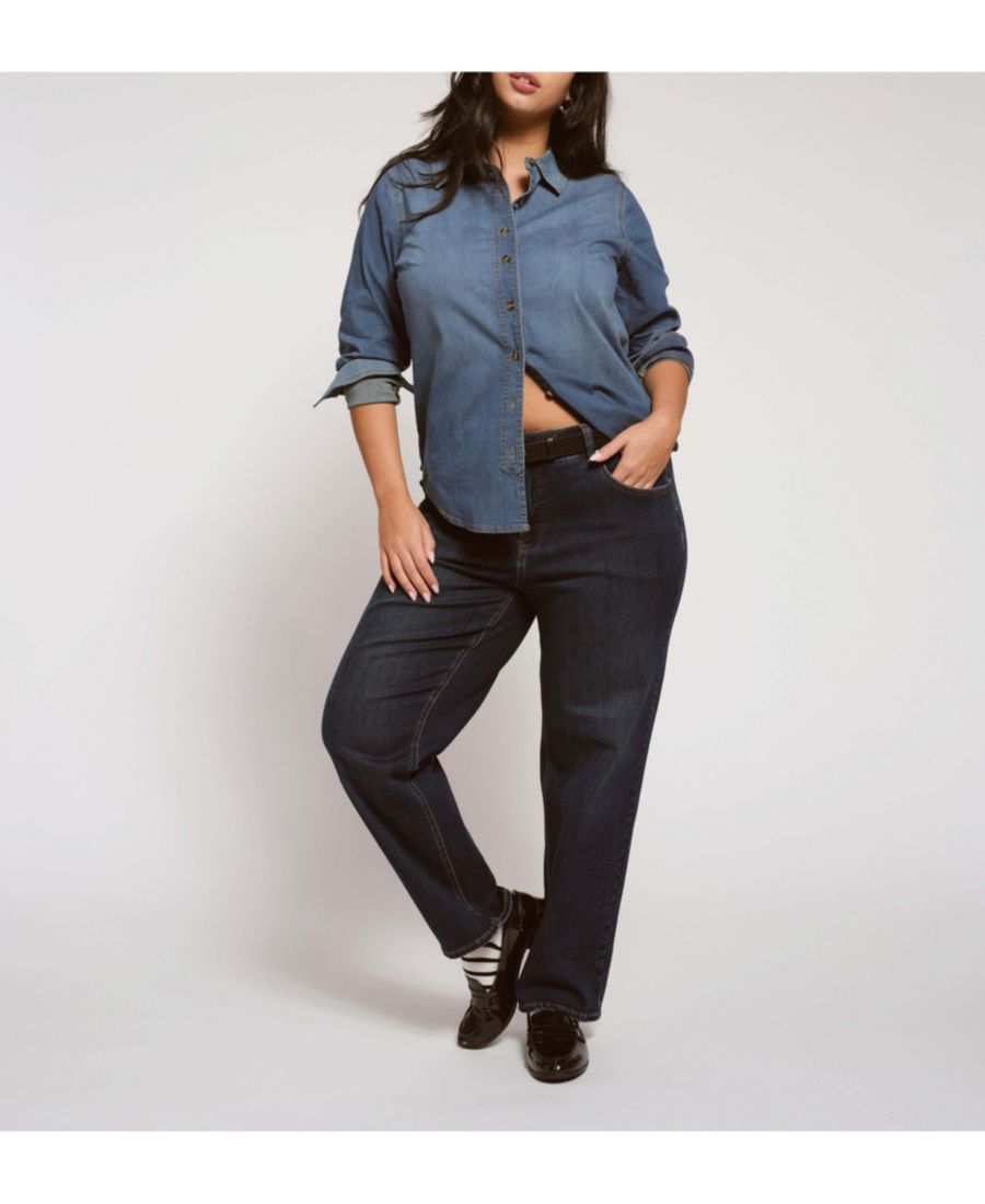 Рубашка из эластичного хлопка шамбре больших размеров в минималистичном стиле Universal Standard, Vintage indigo
Рубашка из эластичного хлопка шамбре больших размеров в минималистичном стиле Universal Standard, Vintage indigo