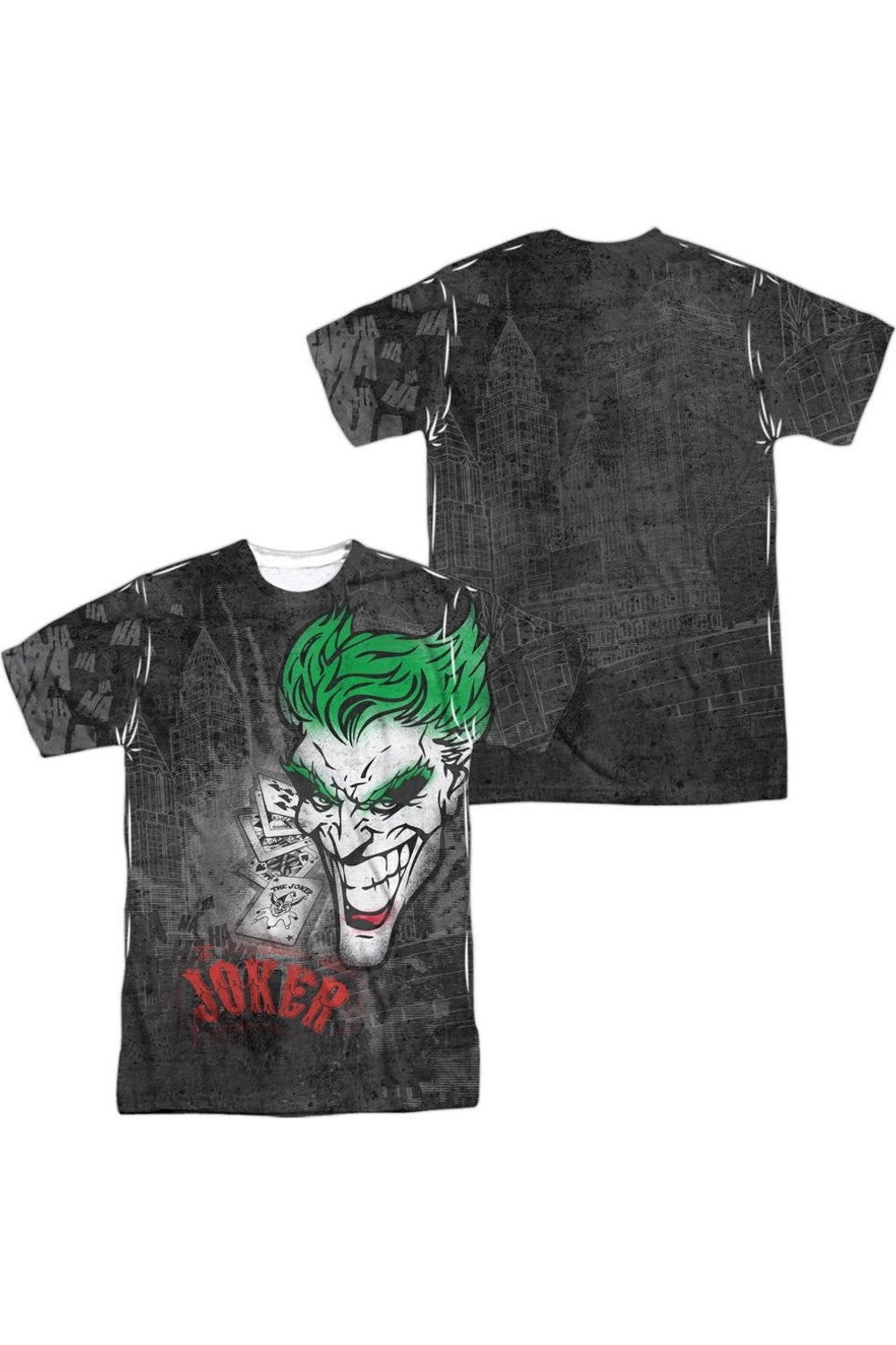 Футболка с коротким рукавом для взрослых «Бэтмен Джокер распыляет город» (принт спереди/сзади), 100% полиэстер Gildan, белый
Футболка с коротким рукавом для взрослых «Бэтмен Джокер распыляет город» (принт спереди/сзади), 100% полиэстер Gildan, белый