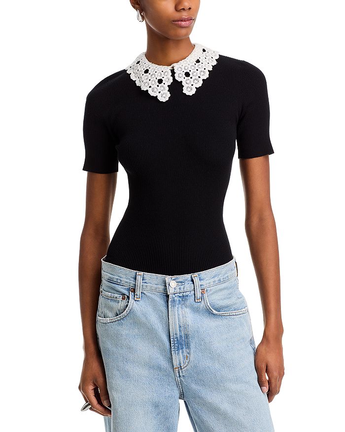 Топ с кружевным воротником Essentiel Antwerp, черный
Топ с кружевным воротником Essentiel Antwerp, черный